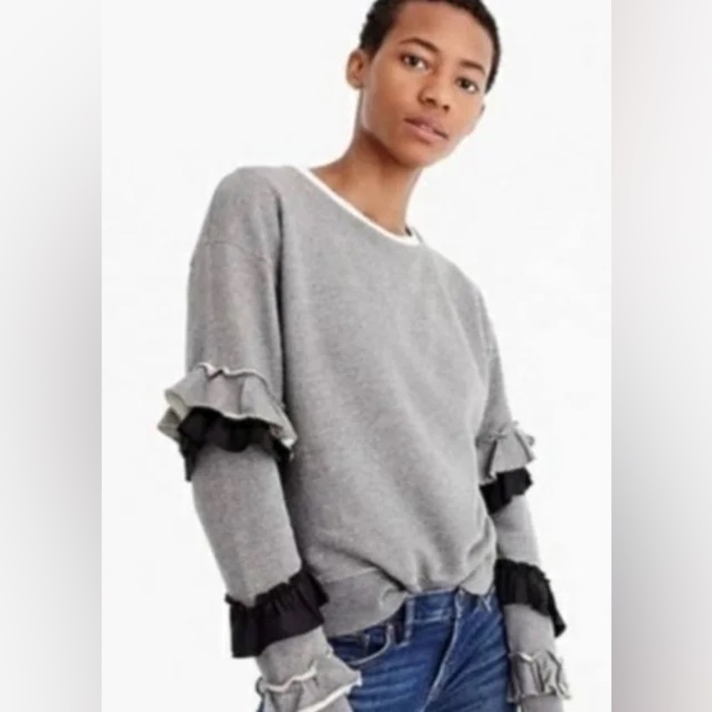 J.Crew sweatshirt with ruffled sleeves